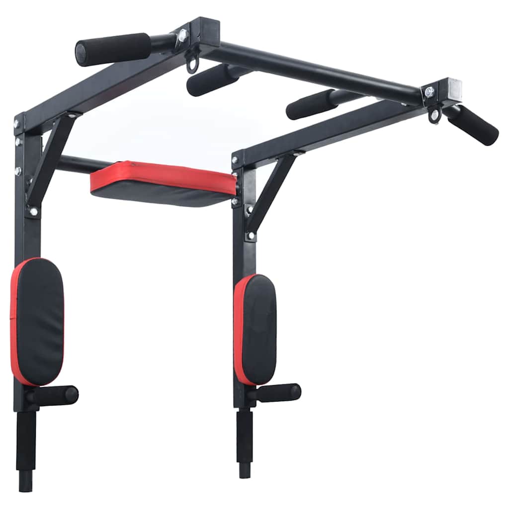 Klimmzug- und Dip-Station Schwarz und Rot 89 x 59 x 70 cm