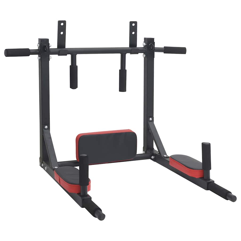 Klimmzug- und Dip-Station Schwarz und Rot 89 x 59 x 70 cm