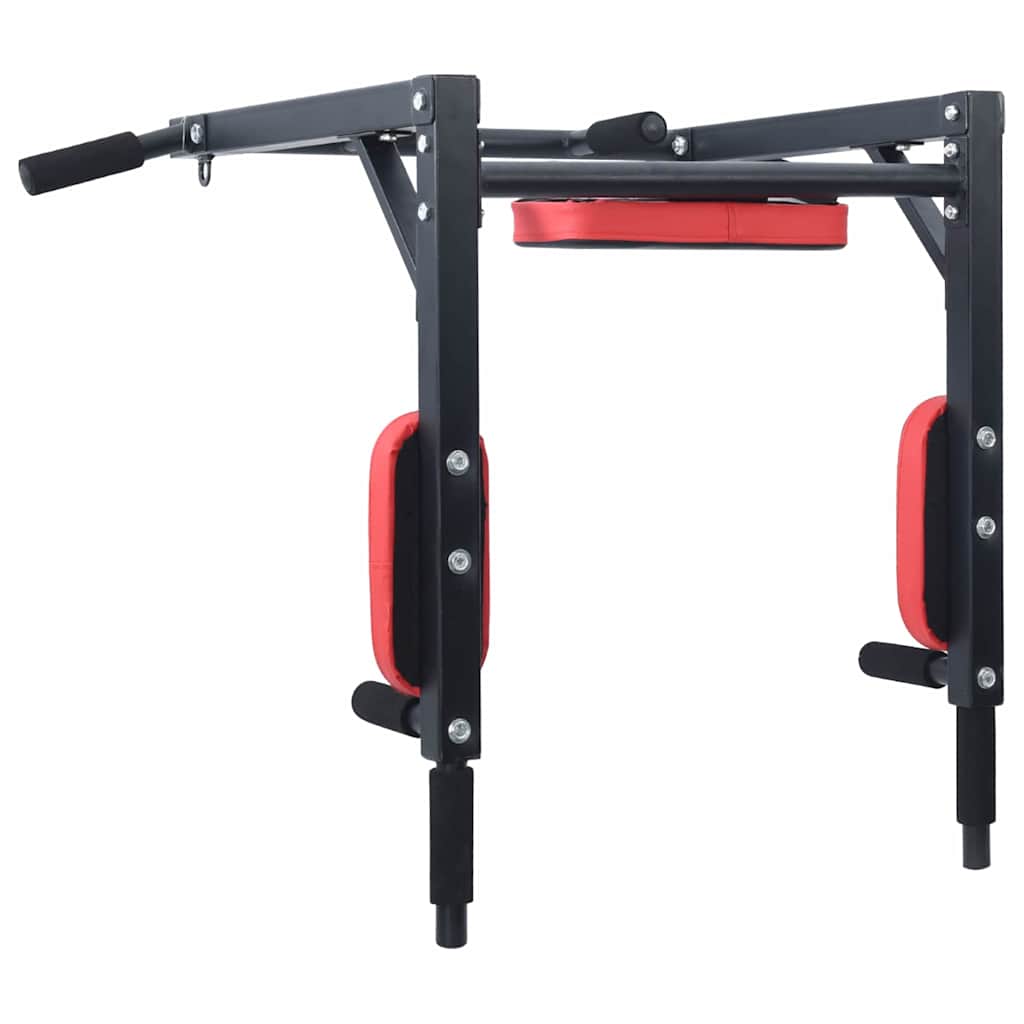 Klimmzug- und Dip-Station Schwarz und Rot 89 x 59 x 70 cm