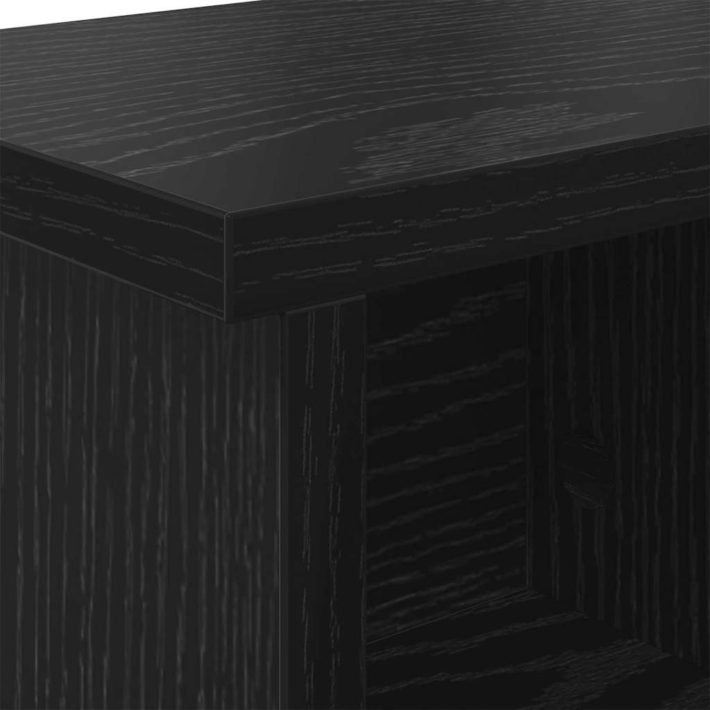 Wandmontierter nachttisch Schwarz Eichen-Optik 50 x 16 x 26 cm