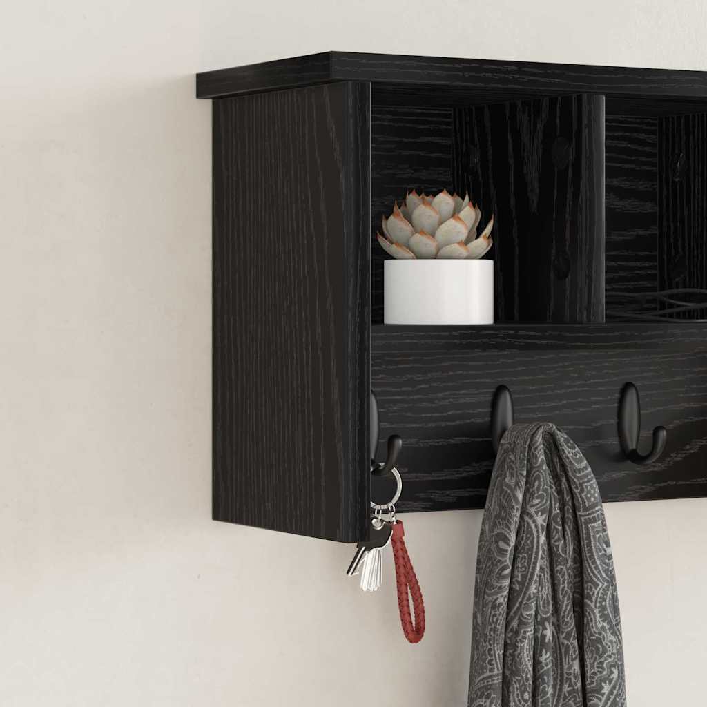 Wandmontierter nachttisch Schwarz Eichen-Optik 50 x 16 x 26 cm