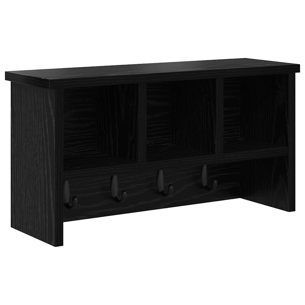 Wandmontierter nachttisch Schwarz Eichen-Optik 50 x 16 x 26 cm