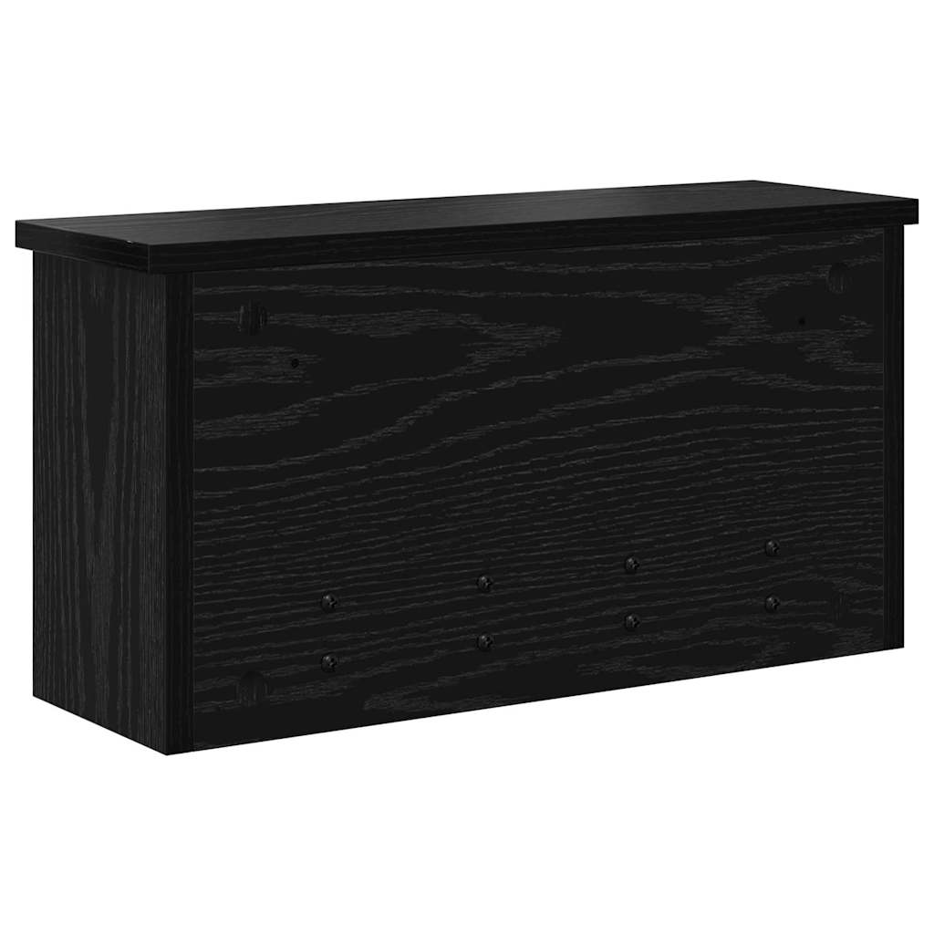 Wandmontierter nachttisch Schwarz Eichen-Optik 50 x 16 x 26 cm