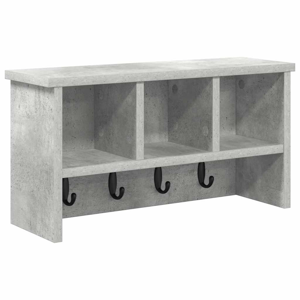Wandmontierter nachttisch mit Regal Beton Grau 50 x 16 x 26 cm