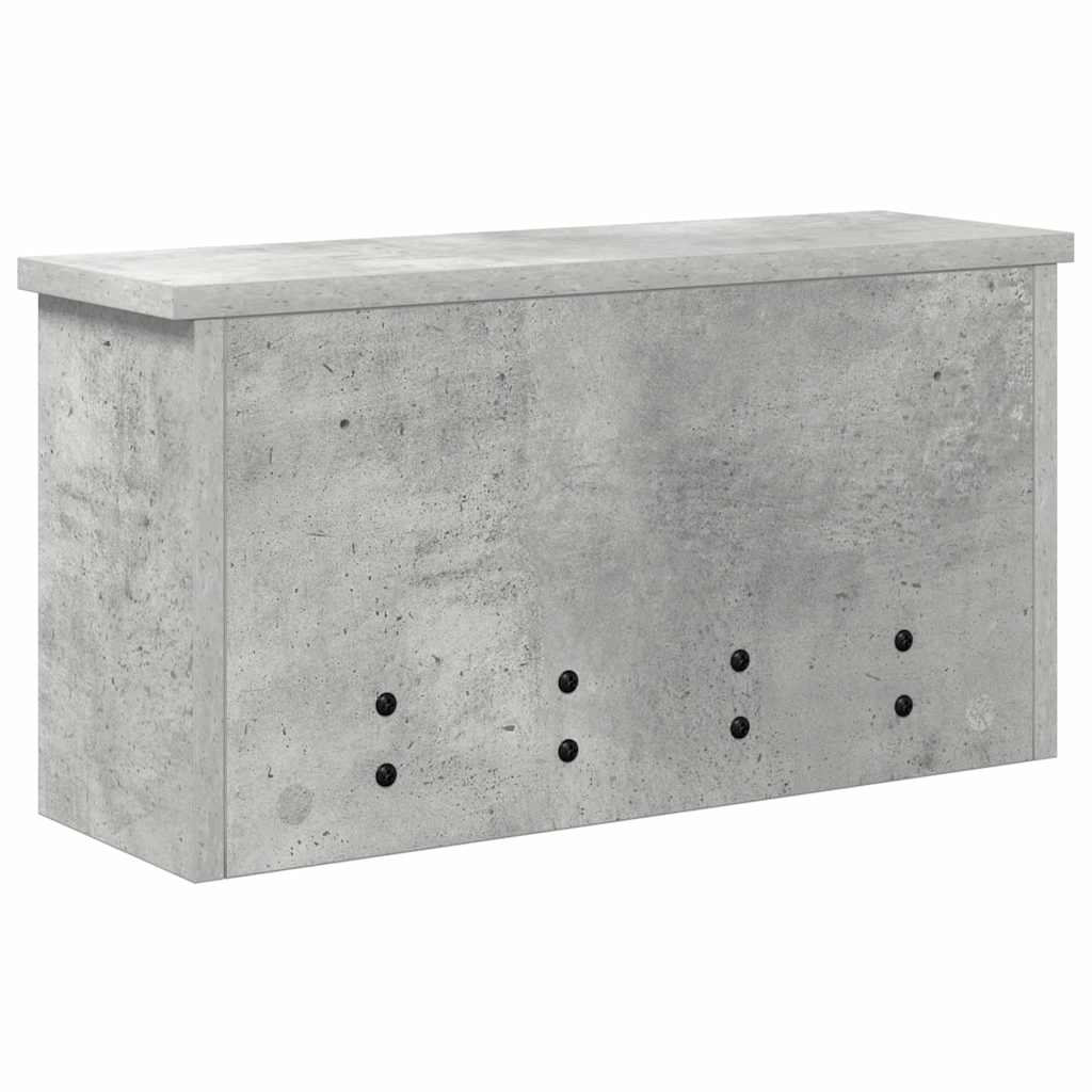 Wandmontierter nachttisch mit Regal Beton Grau 50 x 16 x 26 cm