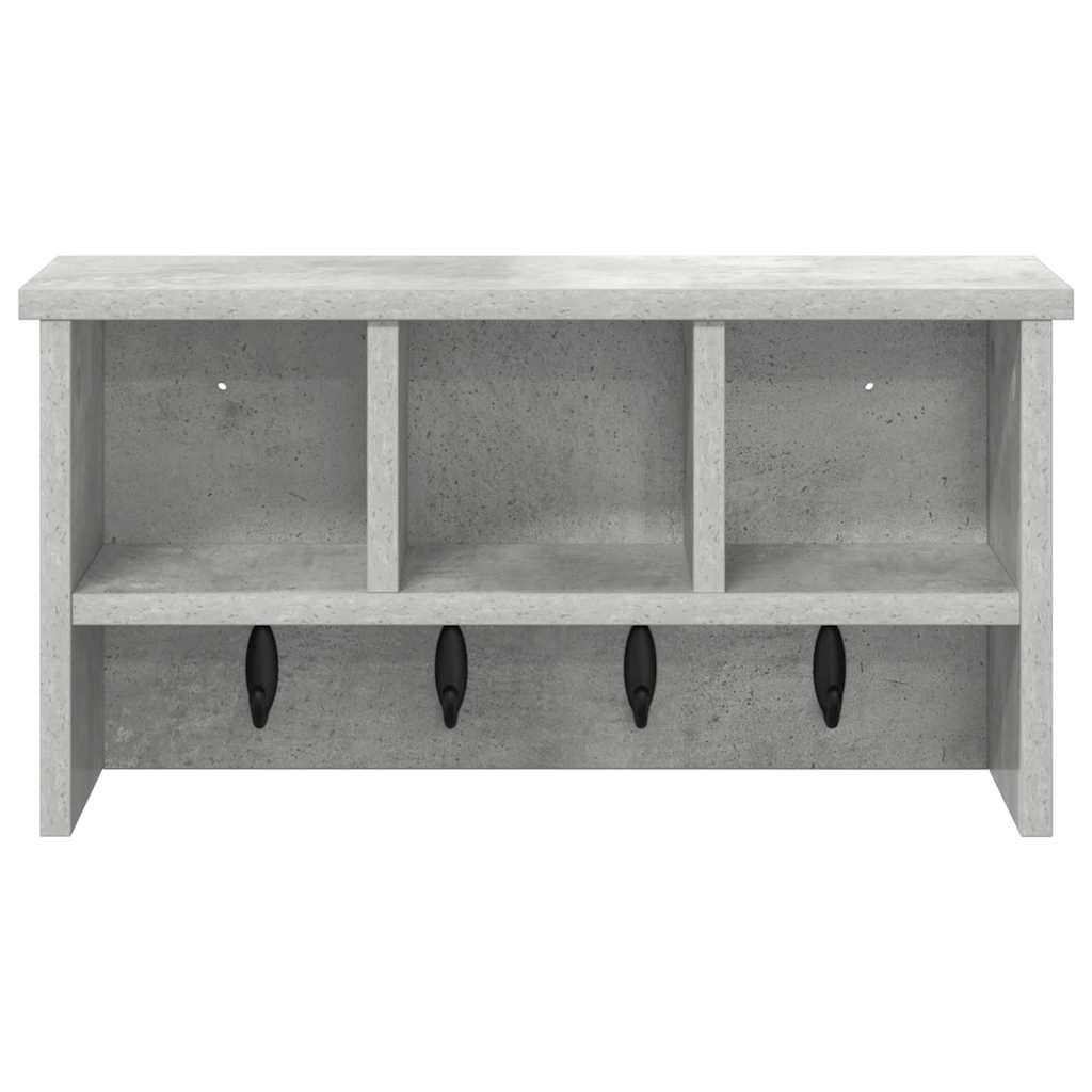 Wandmontierter nachttisch mit Regal Beton Grau 50 x 16 x 26 cm