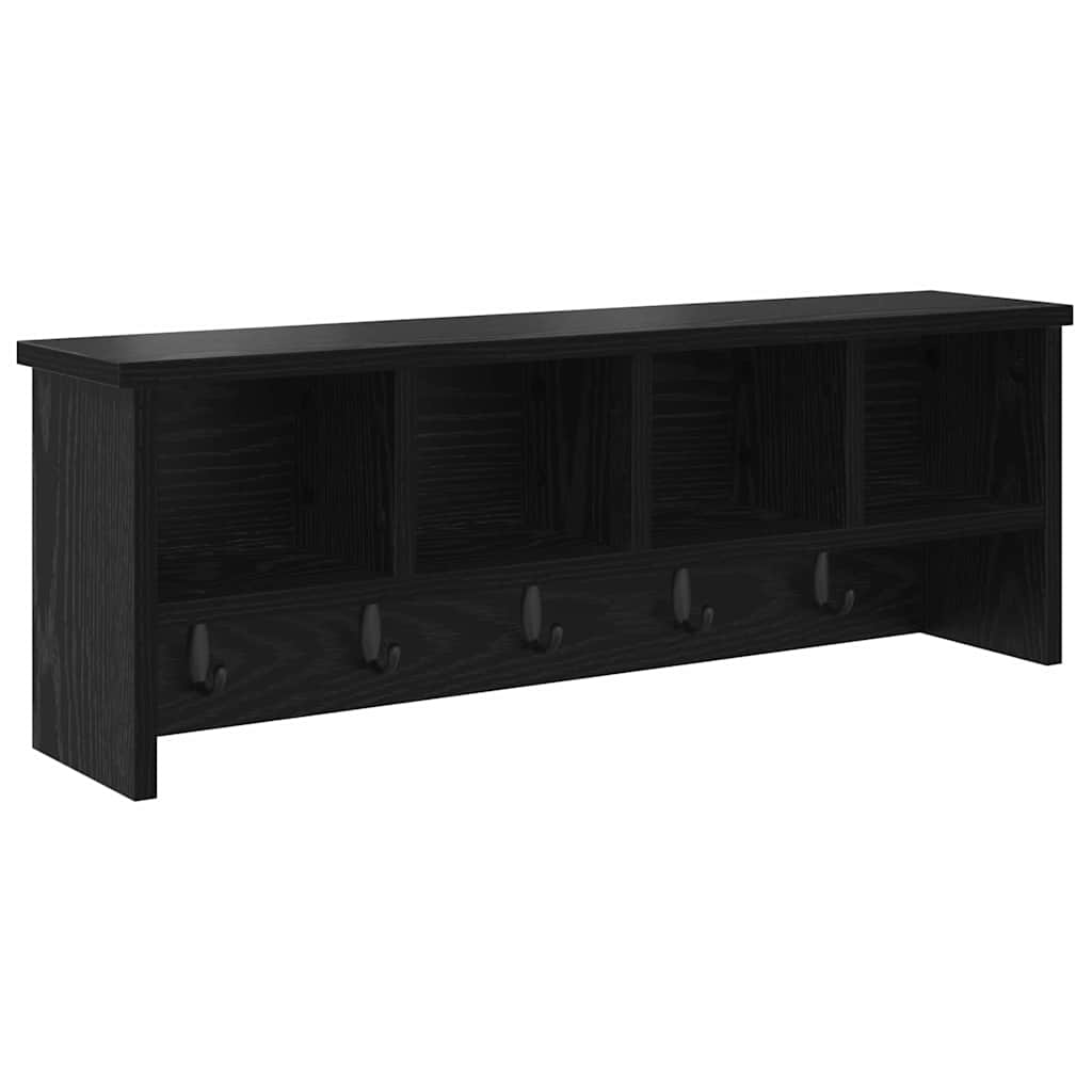 Wandmontierter nachttisch Schwarz Eichen-Optik 75 x 16 x 26 cm