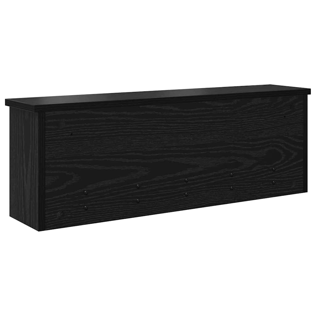 Wandmontierter nachttisch Schwarz Eichen-Optik 75 x 16 x 26 cm