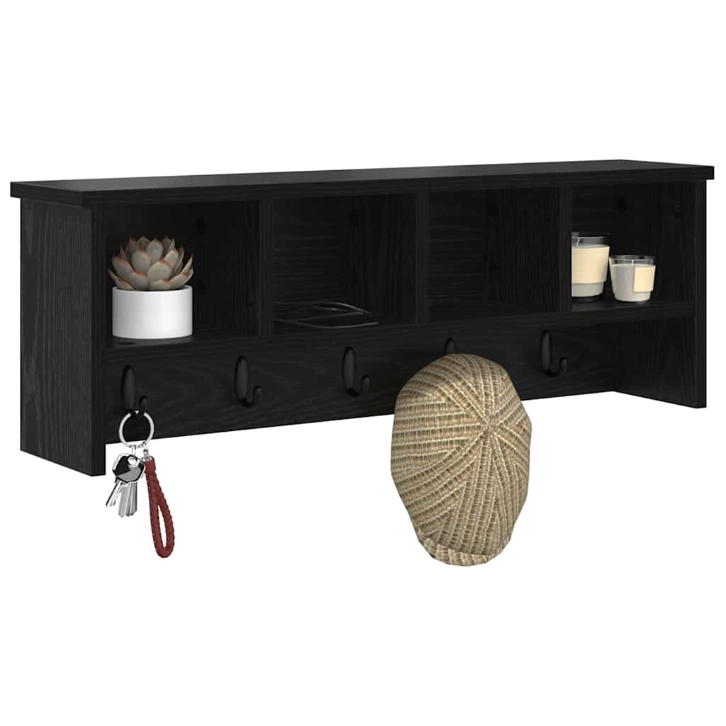 Wandmontierter nachttisch Schwarz Eichen-Optik 75 x 16 x 26 cm