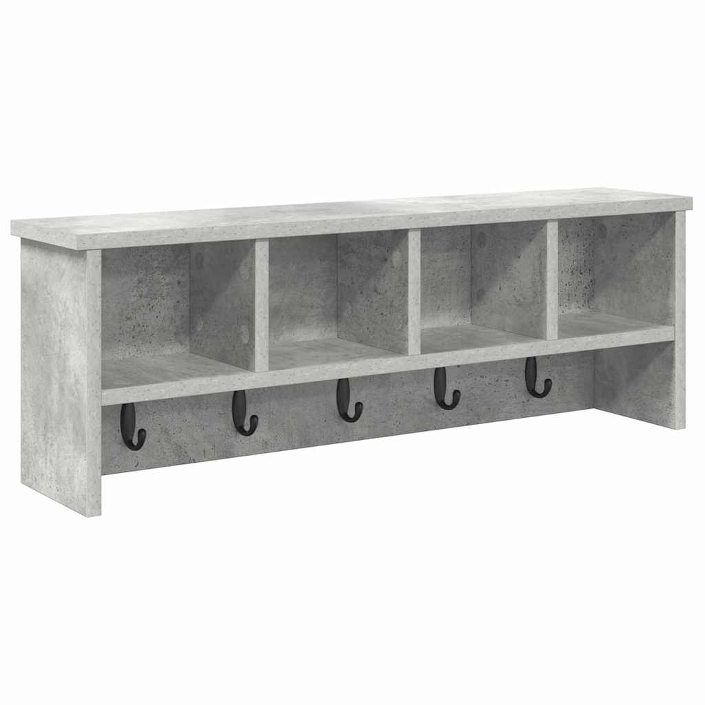 Wandmontierter nachttisch mit Regal Beton Grau 75 x 16 x 26 cm