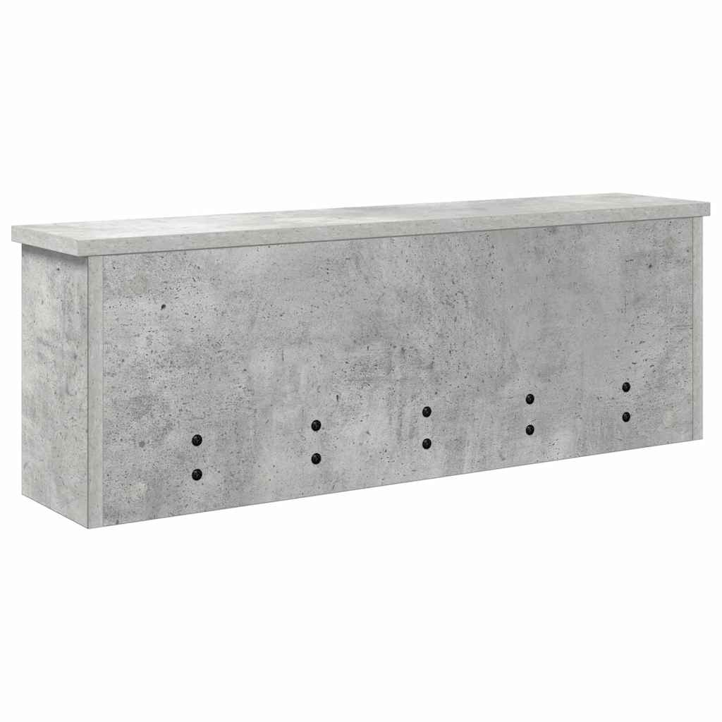 Wandmontierter nachttisch mit Regal Beton Grau 75 x 16 x 26 cm