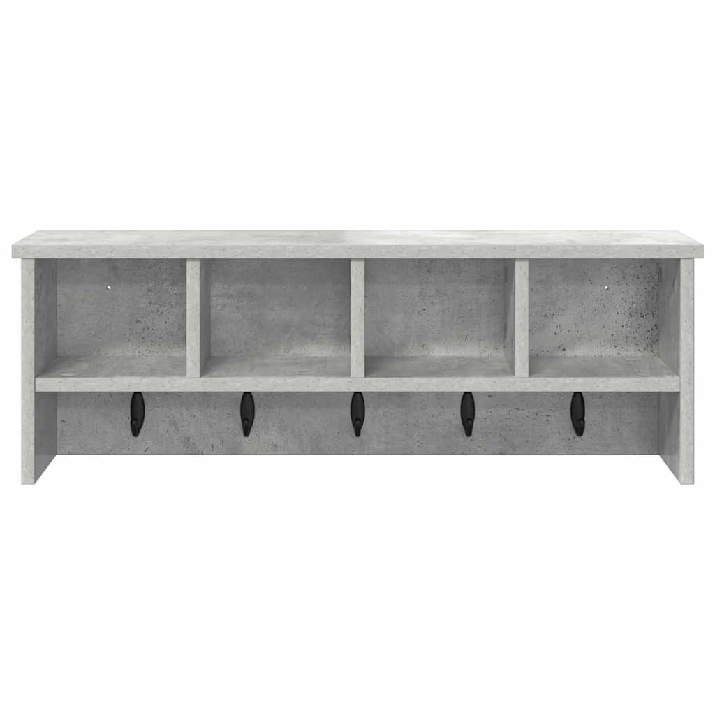 Wandmontierter nachttisch mit Regal Beton Grau 75 x 16 x 26 cm