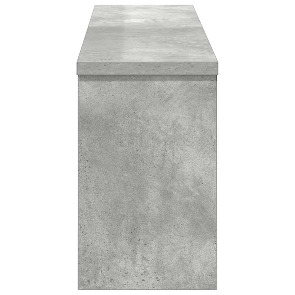 Wandmontierter nachttisch mit Regal Beton Grau 75 x 16 x 26 cm