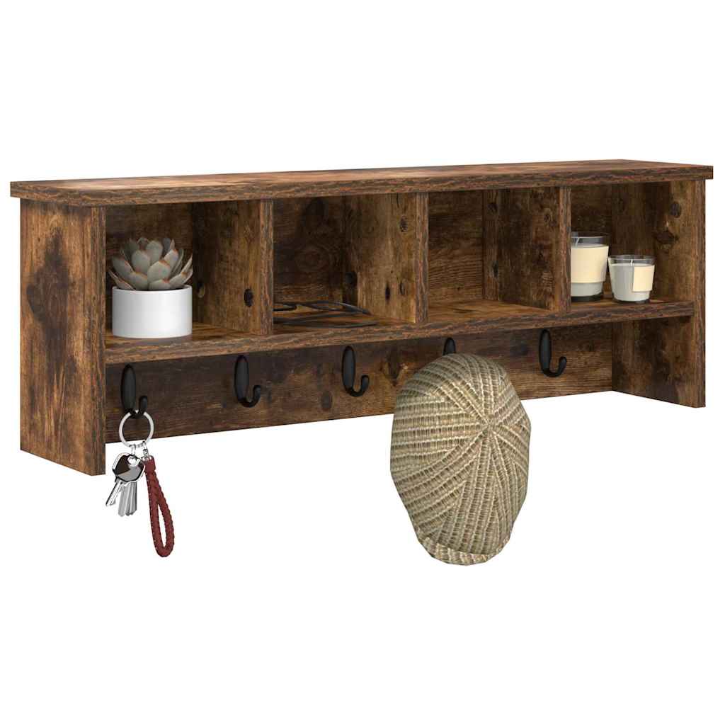 Wandmontierter nachttisch Geräucherte Eiche 75 x 16 x 26 cm
