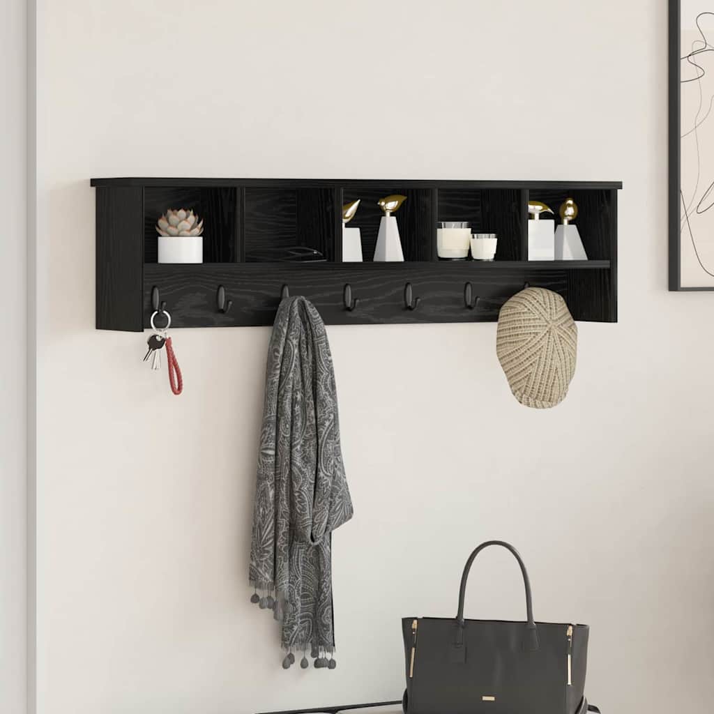 Wandmontierter nachttisch Schwarz Eichen-Optik 100 x 16 x 26 cm