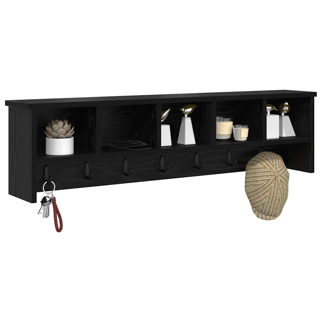 Wandmontierter nachttisch Schwarz Eichen-Optik 100 x 16 x 26 cm