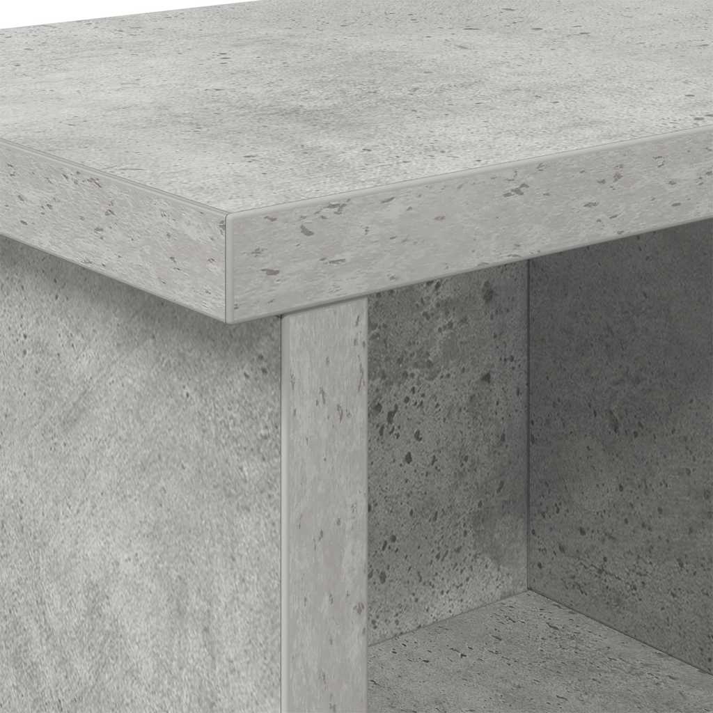 Wandmontierter nachttisch mit Regal Beton Grau 100 x 16 x 26 cm