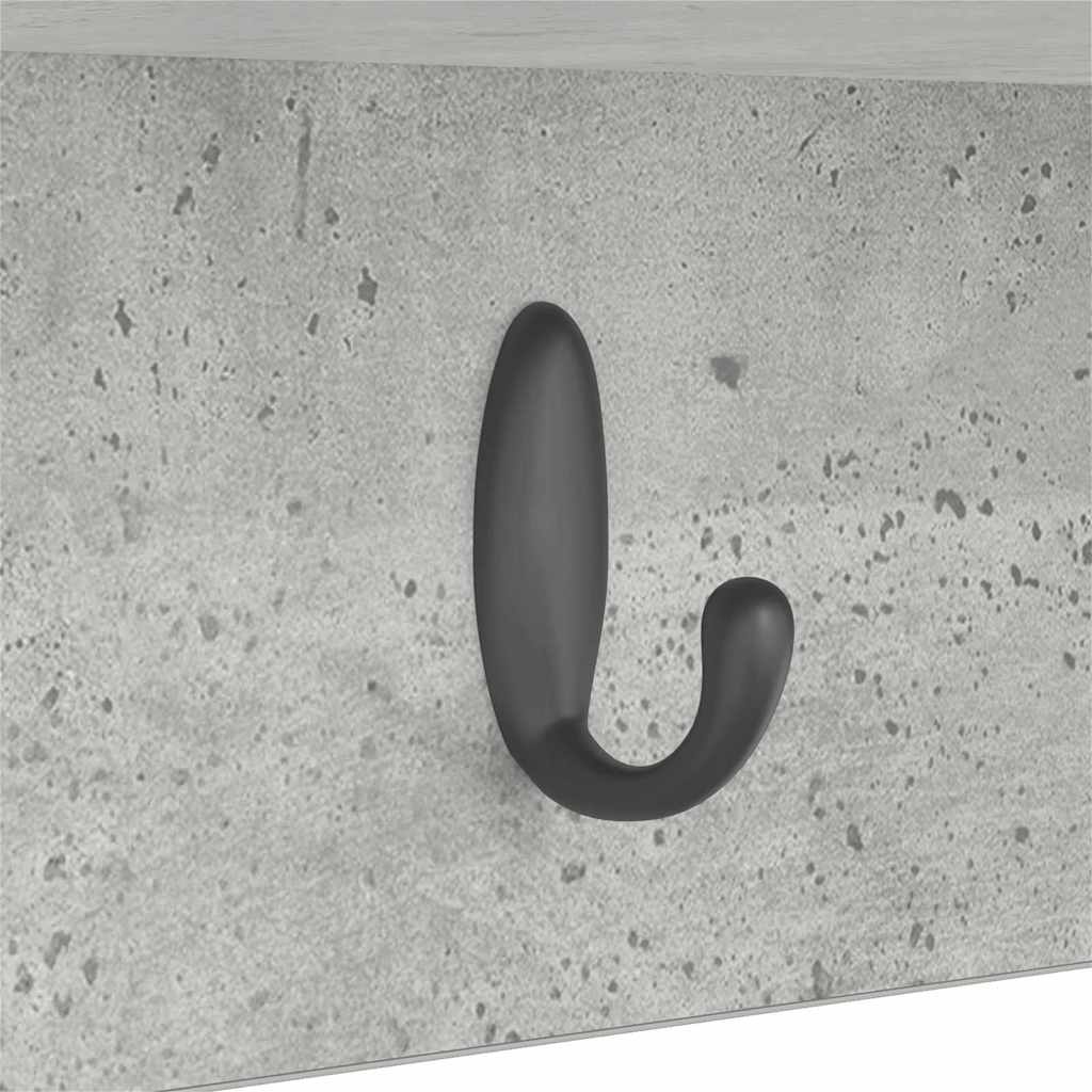 Wandmontierter nachttisch mit Regal Beton Grau 100 x 16 x 26 cm