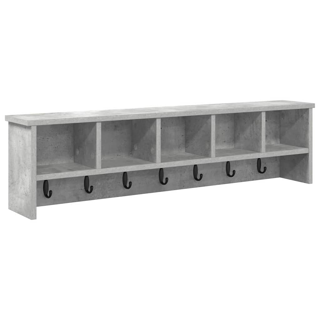 Wandmontierter nachttisch mit Regal Beton Grau 100 x 16 x 26 cm
