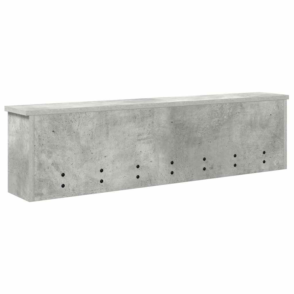 Wandmontierter nachttisch mit Regal Beton Grau 100 x 16 x 26 cm