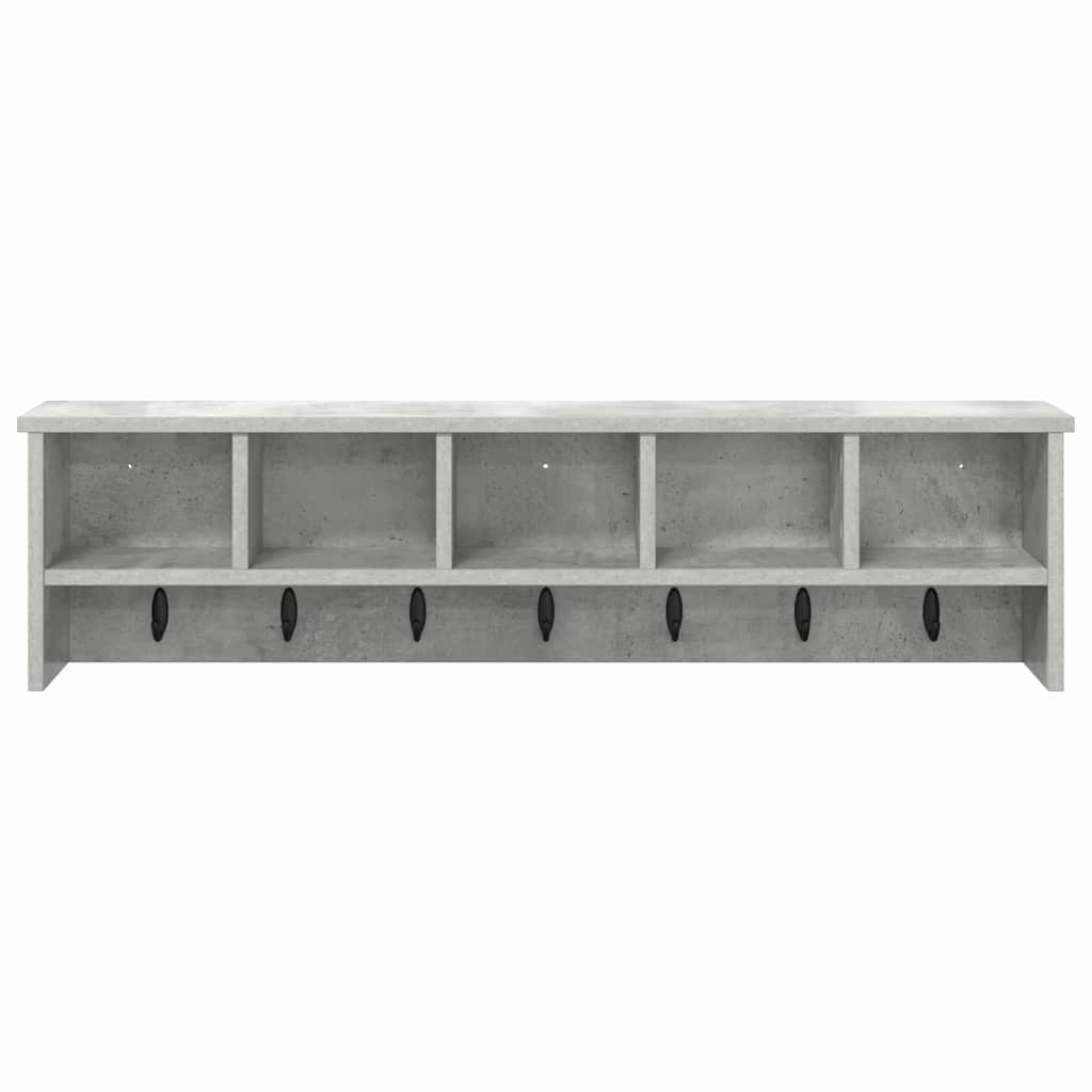 Wandmontierter nachttisch mit Regal Beton Grau 100 x 16 x 26 cm