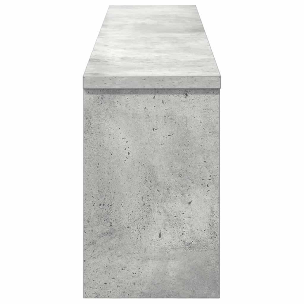 Wandmontierter nachttisch mit Regal Beton Grau 100 x 16 x 26 cm