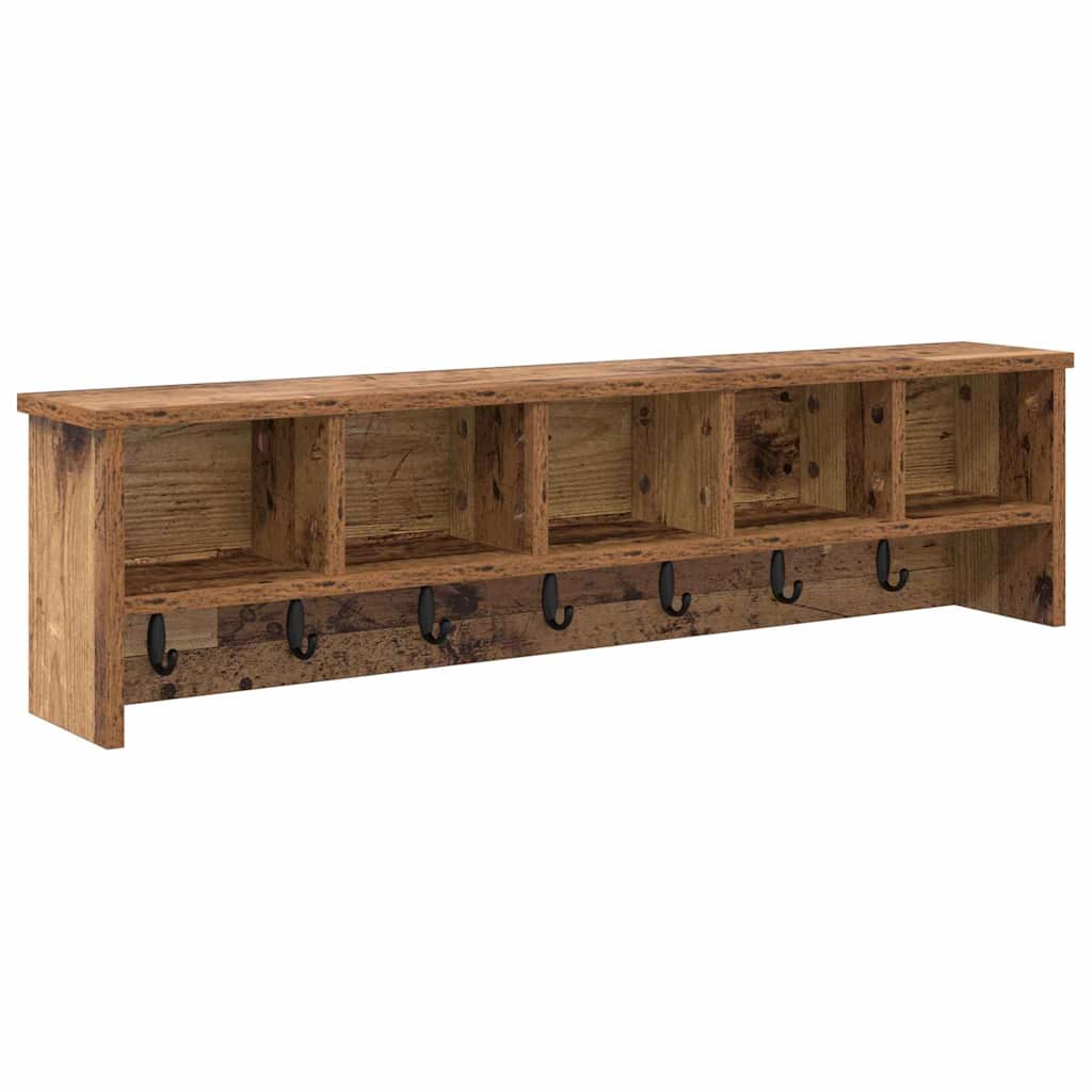 Wandmontierter nachttisch mit Regal Altholz 100 x 16 x 26 cm