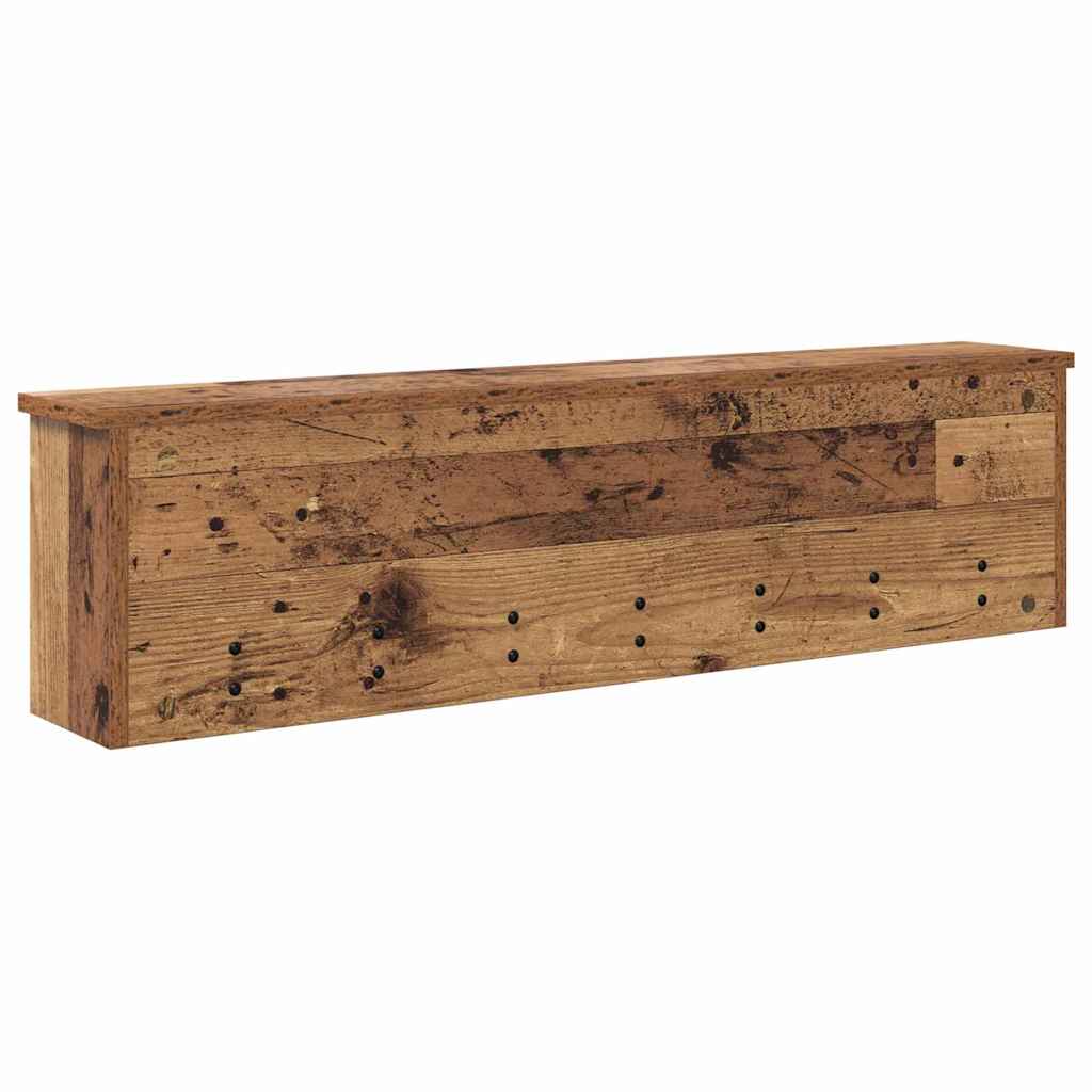 Wandmontierter nachttisch mit Regal Altholz 100 x 16 x 26 cm
