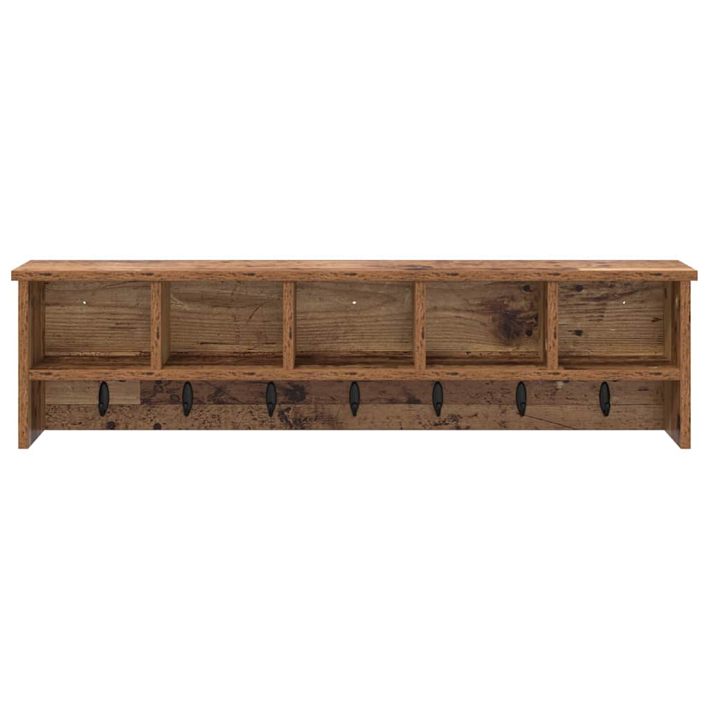 Wandmontierter nachttisch mit Regal Altholz 100 x 16 x 26 cm