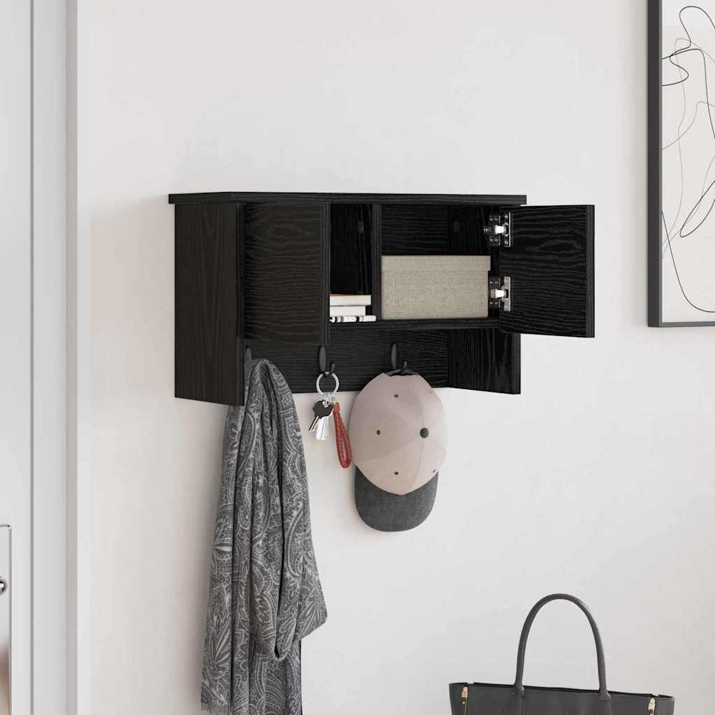Wandmontierter nachttisch Schwarz Eichen-Optik 50 x 20 x 30 cm