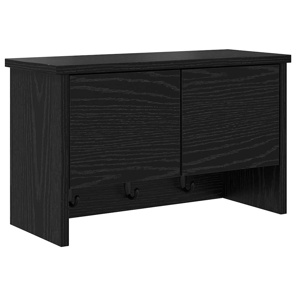 Wandmontierter nachttisch Schwarz Eichen-Optik 50 x 20 x 30 cm