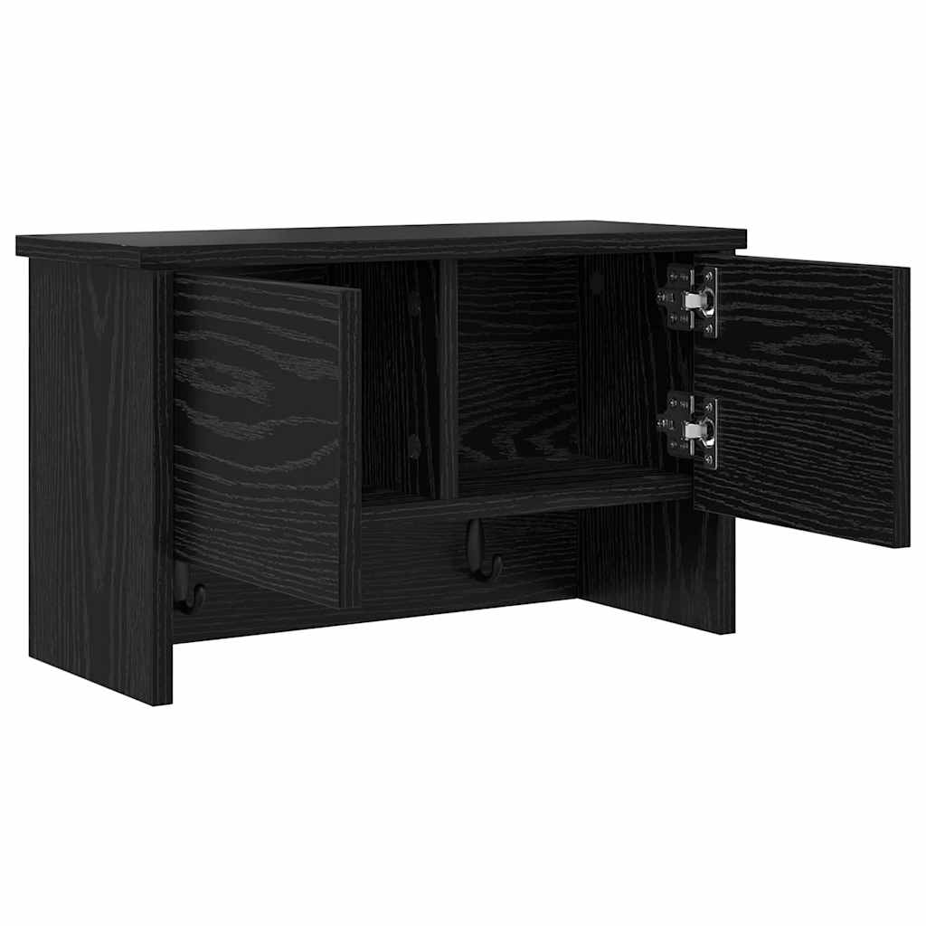 Wandmontierter nachttisch Schwarz Eichen-Optik 50 x 20 x 30 cm