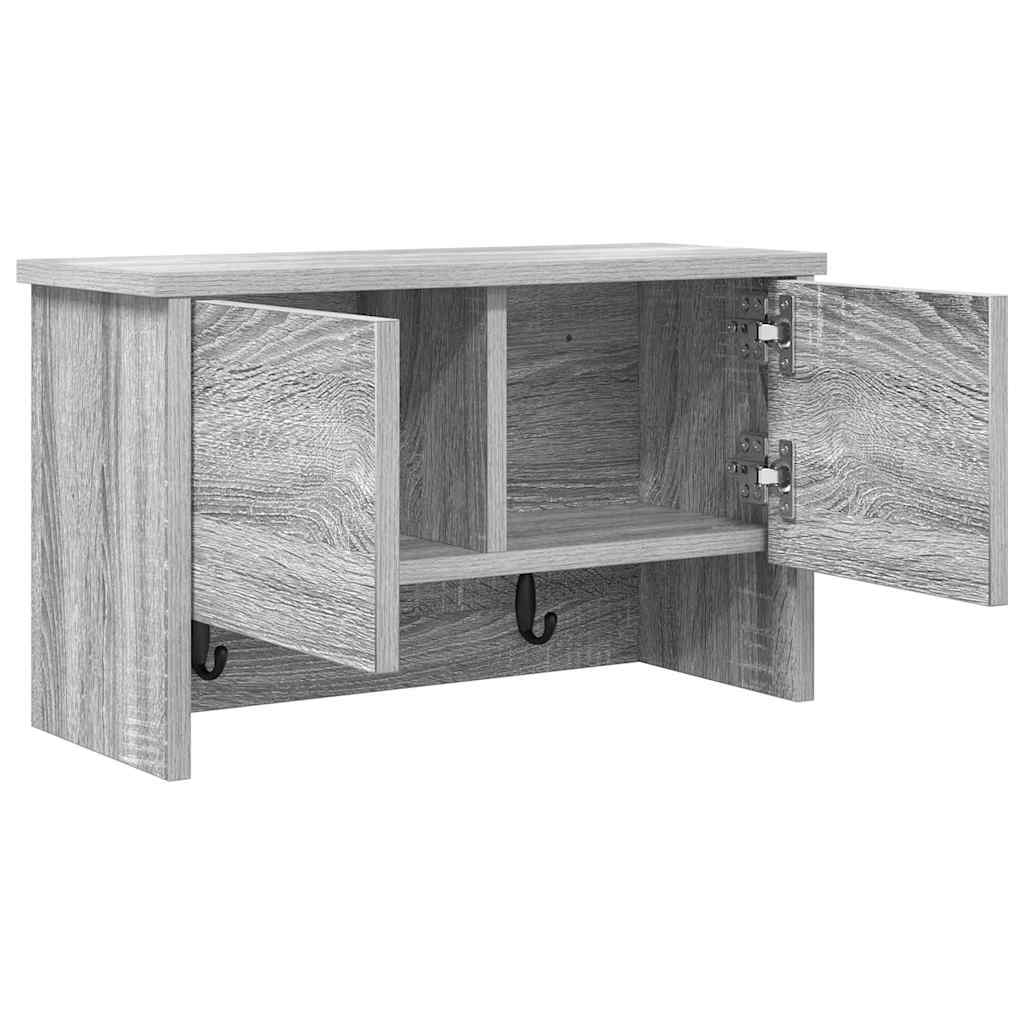 Wandmontierter nachttisch mit Tür Graues Sonoma 50 x 20 x 30 cm