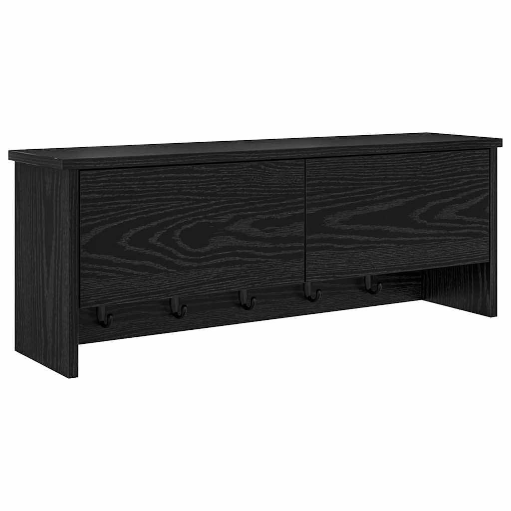 Wandmontierter nachttisch Schwarz Eichen-Optik 80 x 20 x 30 cm