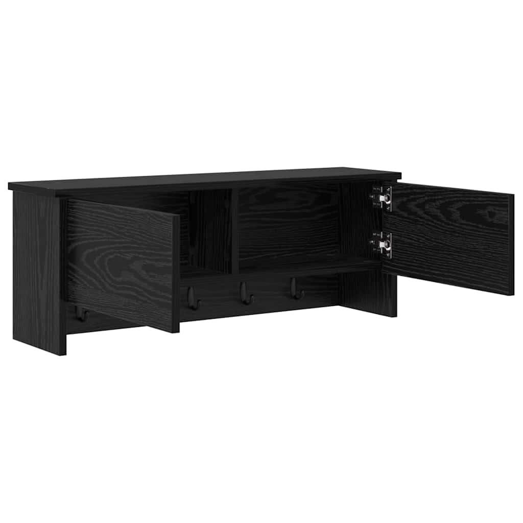 Wandmontierter nachttisch Schwarz Eichen-Optik 80 x 20 x 30 cm