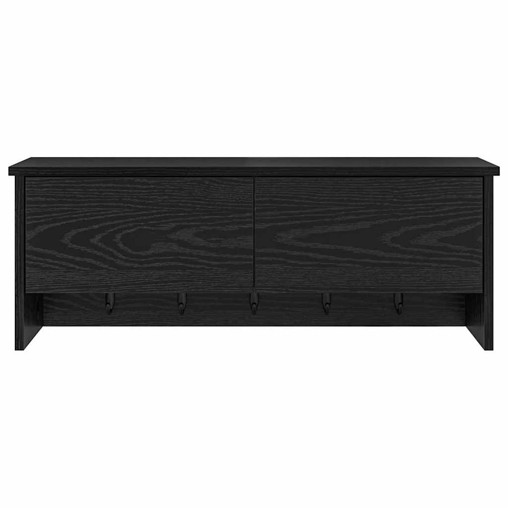 Wandmontierter nachttisch Schwarz Eichen-Optik 80 x 20 x 30 cm