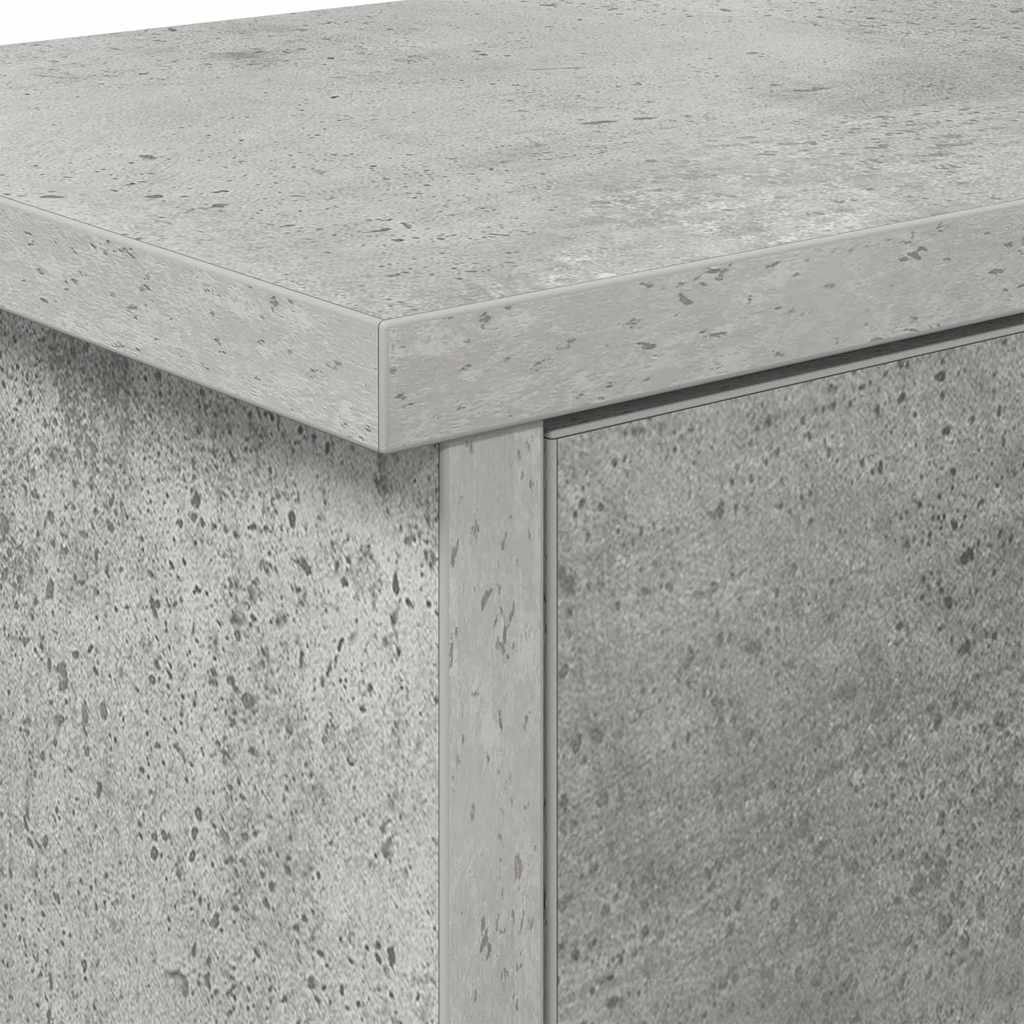 Wandmontierter nachttisch mit Regal Beton Grau 80 x 20 x 30 cm