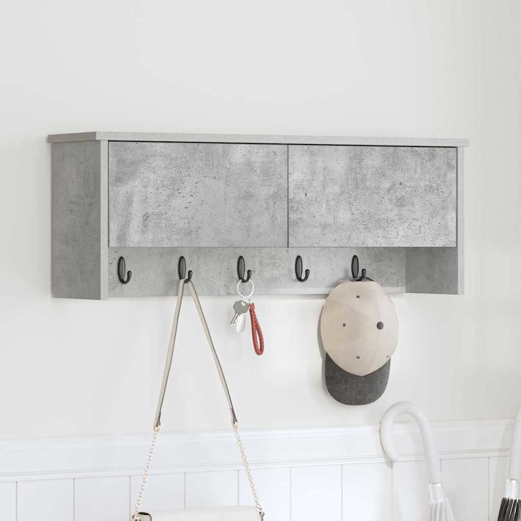 Wandmontierter nachttisch mit Regal Beton Grau 80 x 20 x 30 cm