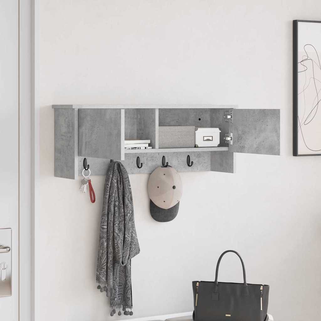 Wandmontierter nachttisch mit Regal Beton Grau 80 x 20 x 30 cm