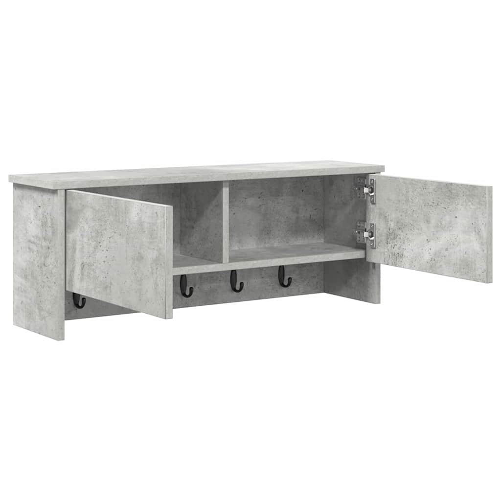 Wandmontierter nachttisch mit Regal Beton Grau 80 x 20 x 30 cm