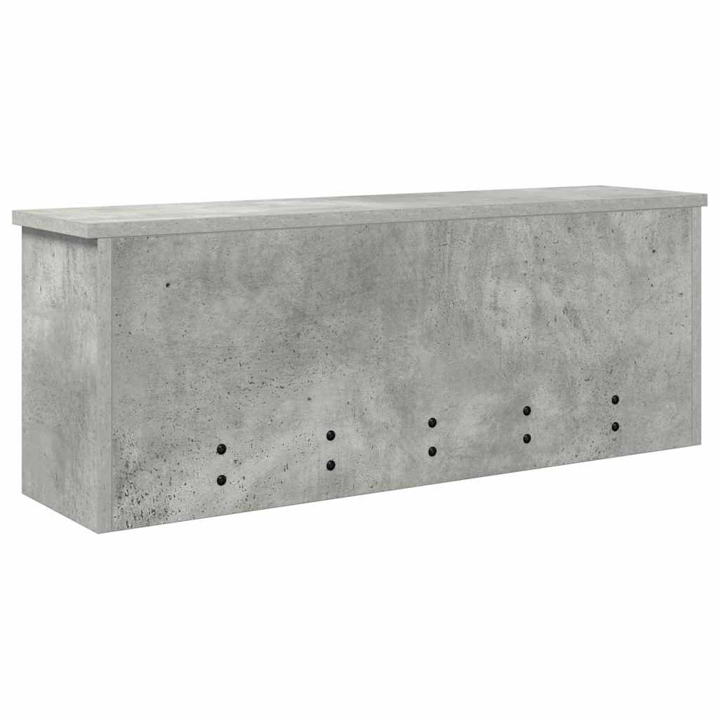 Wandmontierter nachttisch mit Regal Beton Grau 80 x 20 x 30 cm