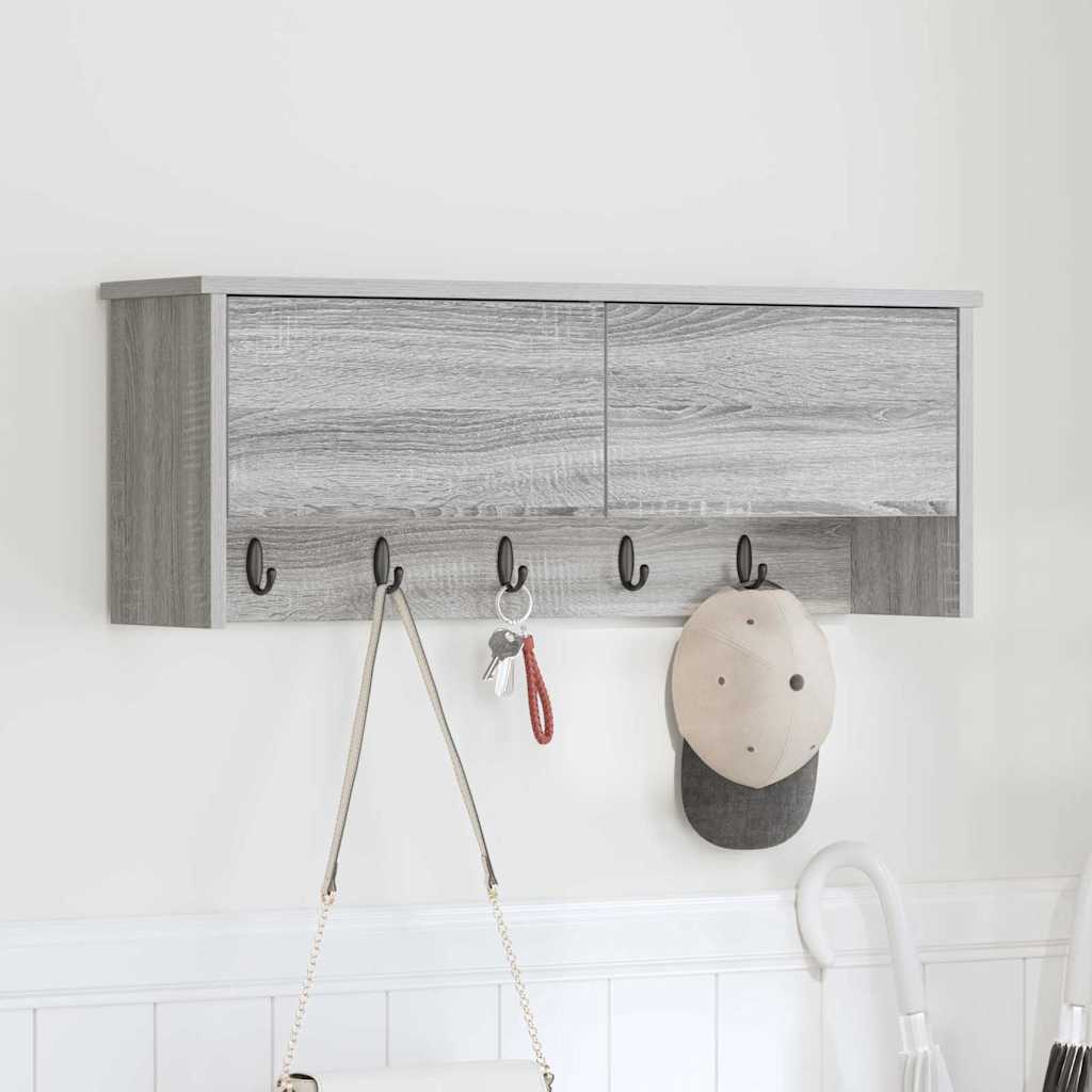 Wandmontierter nachttisch mit Tür Graues Sonoma 80 x 20 x 30 cm