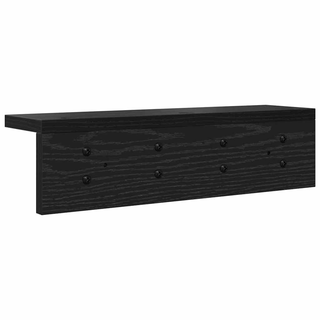 Wandmontierter nachttisch Wandmontiert Schwarz Eichen-Optik