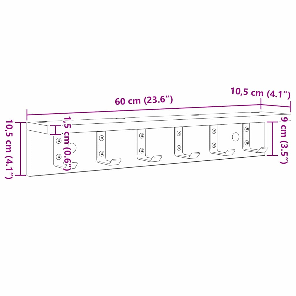 Wandmontierter nachttisch Wandmontiert Weiß 60 x 10.5 x 10.5 cm