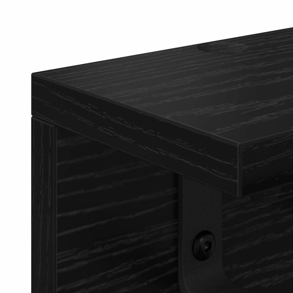 Wandmontierter nachttisch Wandmontiert Schwarz Eichen-Optik