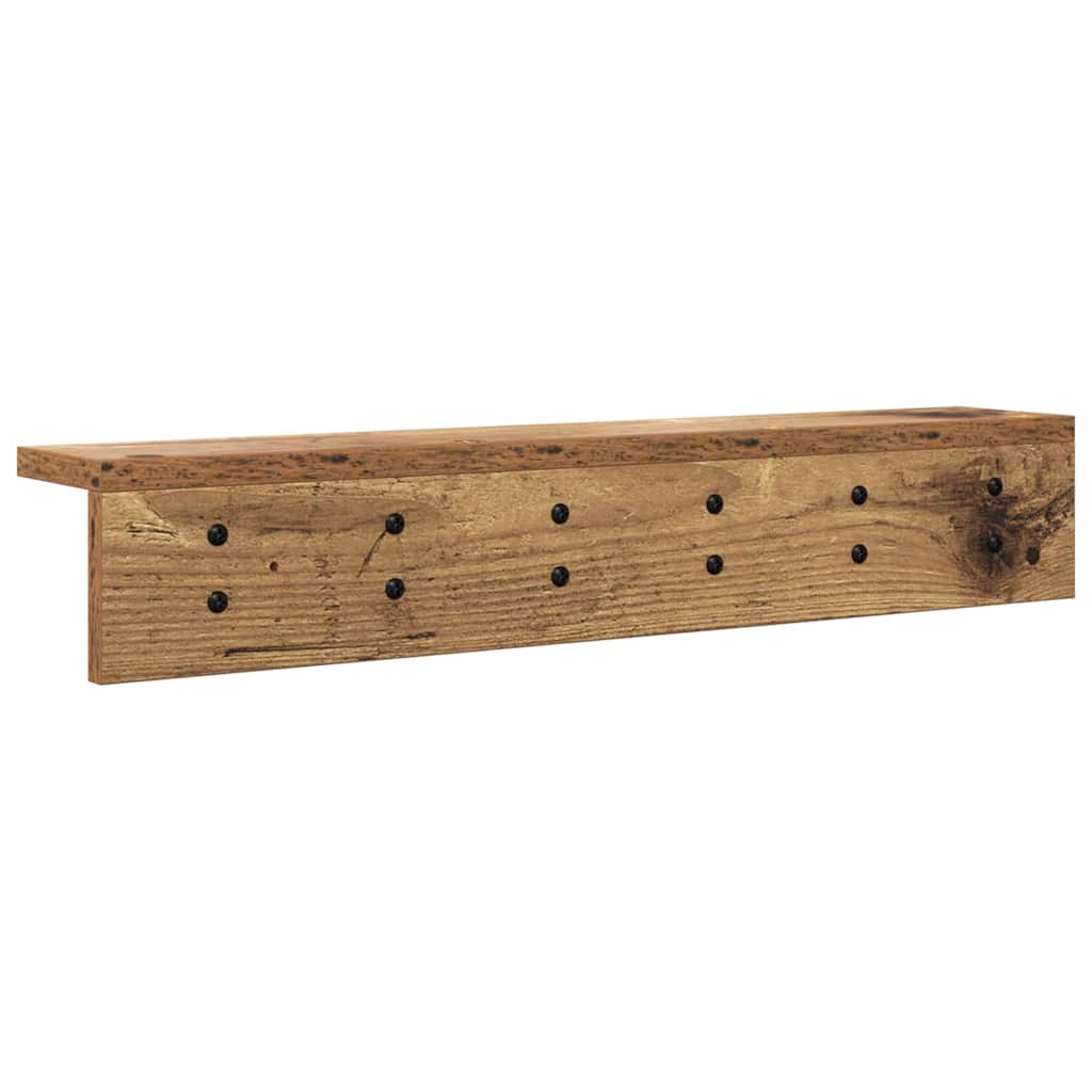 Wandmontierter nachttisch Altholz 60 x 10.5 x 10.5 cm