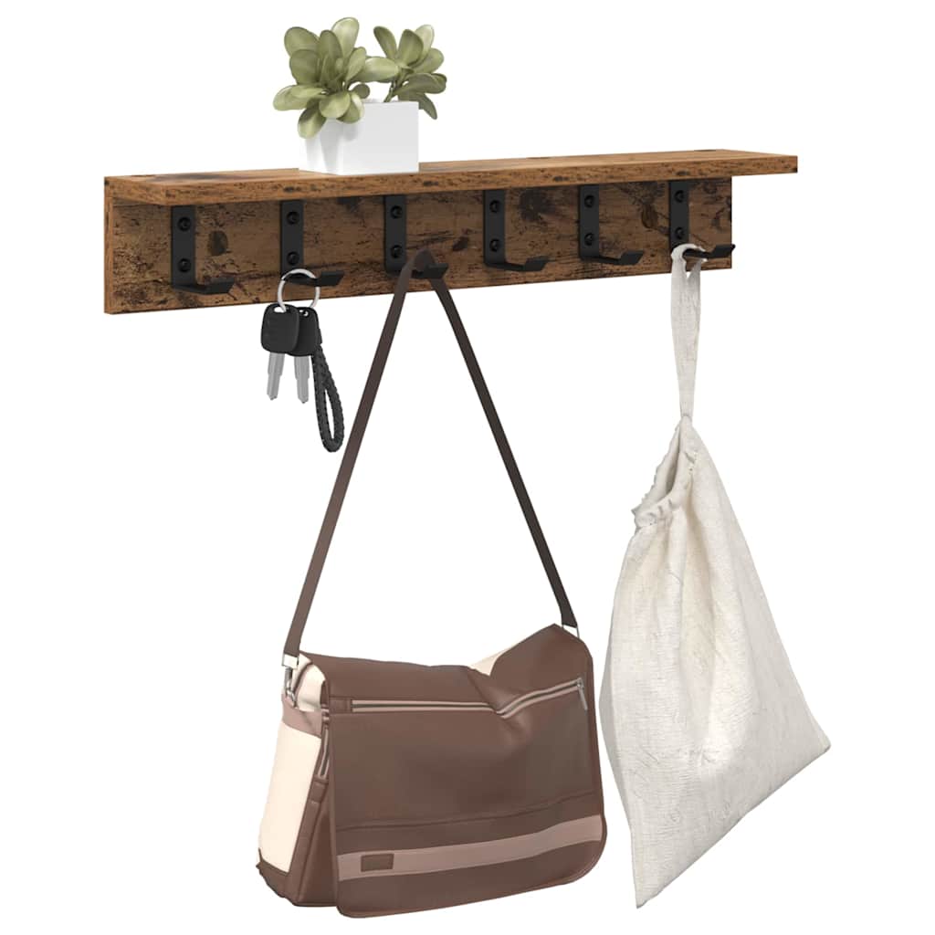 Wandmontierter nachttisch Altholz 60 x 10.5 x 10.5 cm