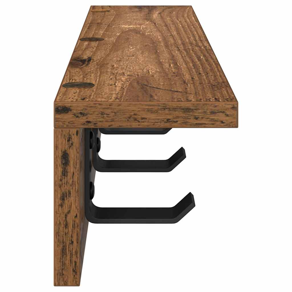 Wandmontierter nachttisch Altholz 60 x 10.5 x 10.5 cm