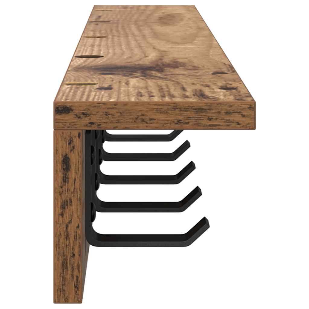 Wandmontierter nachttisch Altholz 80 x 10,5 x 10,5 cm