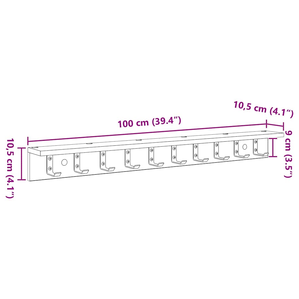 Wandmontierter nachttisch Graues Sonoma 100 x 10,5 x 10,5 cm